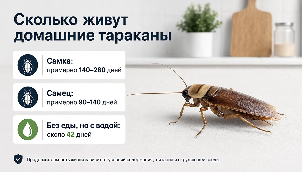 Сколько живут домашние тараканы в квартире без еды и воды
